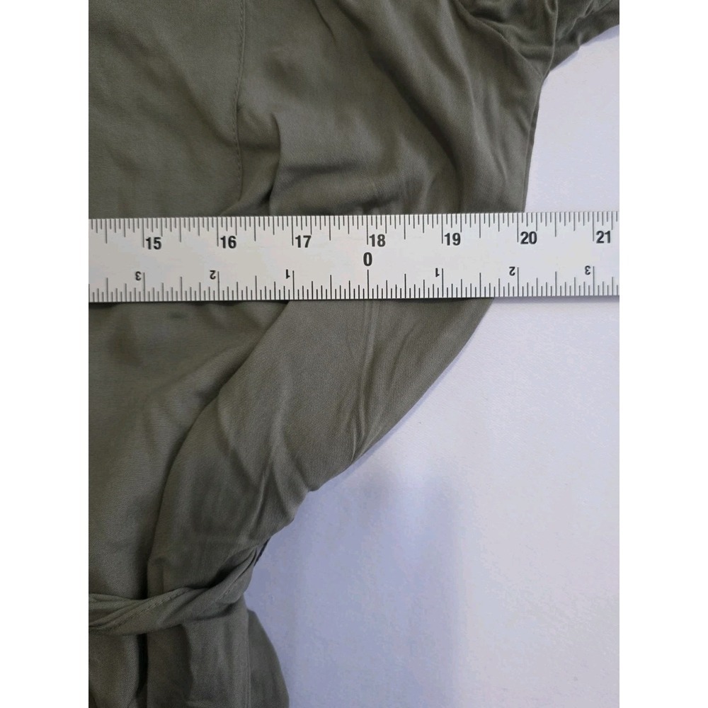 Esmara Shirt Dress Olive Green Button Front Tie Waist Long Sleeve NWT US 10 - Picture 10 of 11